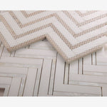 Load image into Gallery viewer, Amara Herringbone Thassos 11x11.75 Pearl Mosaic Tile