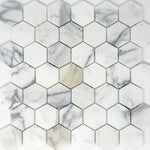 Load image into Gallery viewer, Calacatta Aureo Hexagon 12x12 Polished/Honed Marble Mosaic Tile