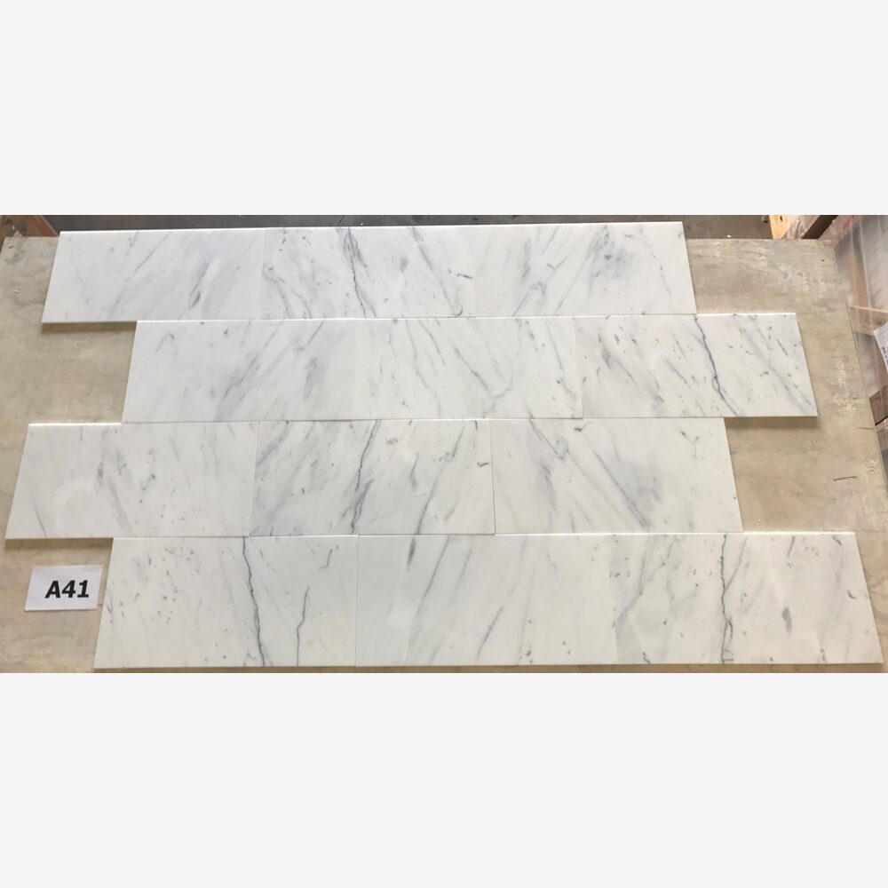 Statuario White 12x24 Honed Marble Field Tile