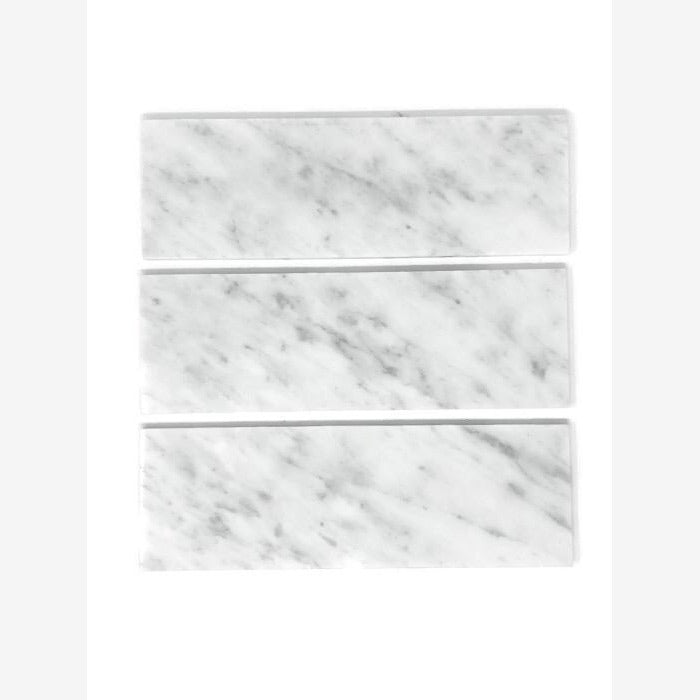 Carrara White 4x12 Subway Tile Polished/Honed
