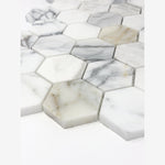 Load image into Gallery viewer, Calacatta Aureo Hexagon 12x12 Polished/Honed Marble Mosaic Tile