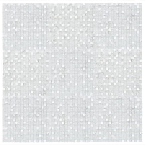 Icy White Cube Crackled Glass Mosaic