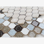 Load image into Gallery viewer, Luxor Abby Arabesque Crackled Glass Mosaic Tile
