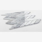 Load image into Gallery viewer, Leaf Carrara White & Grey Marble Mosaic