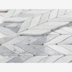 Load image into Gallery viewer, Leaf Carrara White & Grey Marble Mosaic