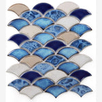 Load image into Gallery viewer, Antigua Mystic Blue 2x3 Fishscale Porcelain Mosaic
