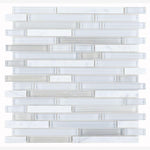 Load image into Gallery viewer, Linear Carrara Goose Glass Brick Mosaic
