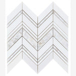 Load image into Gallery viewer, Celestial White & Mother of Pearl Chevron Mosaic