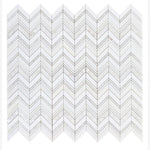 Load image into Gallery viewer, Celestial White & Mother of Pearl Chevron Mosaic