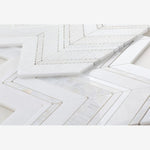Load image into Gallery viewer, Celestial White & Mother of Pearl Chevron Mosaic