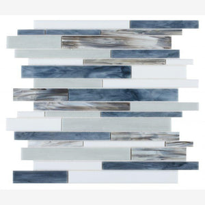 Newport Beach Linear Interlocking Glass Mosaic Blend ( Pool Rated )