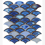 Load image into Gallery viewer, Antigua Dazzling Blue 2x3 Fishscale Porcelain Mosaic
