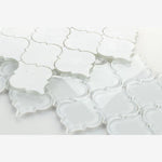 Load image into Gallery viewer, Kendra White Shining Arabesque Glass Tile (Pool Rated)
