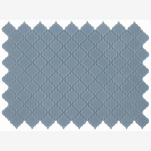Kendra Blue Shining Arabesque Glass Tile (Pool Rated)