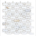 Load image into Gallery viewer, Calacatta Gold &amp; Thassos White Fretwork Mosaic Polished
