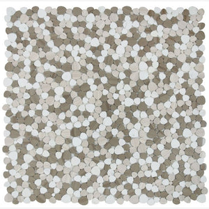 Hudson Smoke Marble Pebble Mosaic Tile