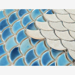 Load image into Gallery viewer, Antigua Navy Blue 2x3 Fishscale Porcelain Mosaic
