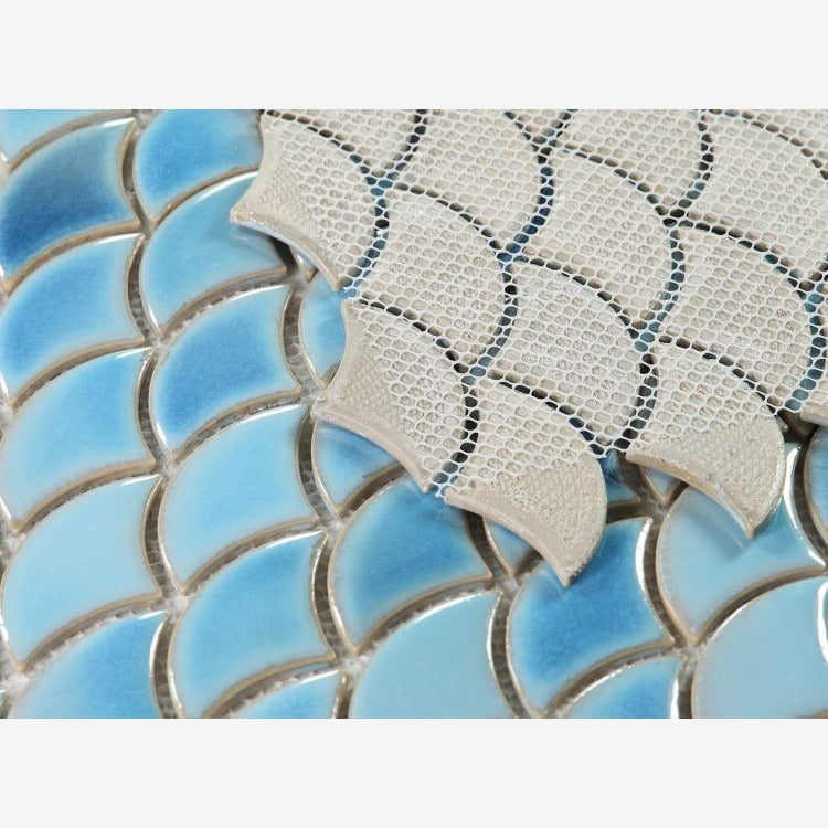 Antigua Azure 2x3 Fishscale Porcelain Mosaic