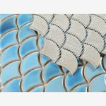 Load image into Gallery viewer, Antigua Azure 2x3 Fishscale Porcelain Mosaic
