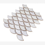 Load image into Gallery viewer, Antigua Whisper White 2x3 Fishscale Porcelain Mosaic
