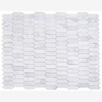 Load image into Gallery viewer, Volakas Elongated Hexagon Marble Mosaic