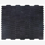 Load image into Gallery viewer, Nero Marquina Elongated Hexagon Marble Mosaic
