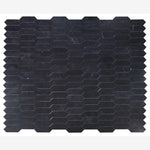 Load image into Gallery viewer, Nero Marquina Elongated Hexagon Polished/Honed Marble Mosaic