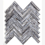 Load image into Gallery viewer, Silver Shell Glass 1x4 Herringbone Mosaic
