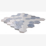 Load image into Gallery viewer, Celestial White & Azul Celeste (Blue) Hexagon 12x12 Polished Marble Tile
