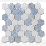 Load image into Gallery viewer, Celestial White & Azul Celeste (Blue) Hexagon 12x12 Polished Marble Tile