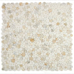 Load image into Gallery viewer, Hudson Calacatta Gold Marble Pebble Mosaic Tile Honed