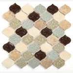 Load image into Gallery viewer, Luxor Earth Arabesque Crackled Glass Mosaic Tile