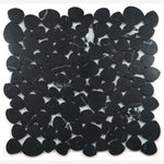 Load image into Gallery viewer, Hudson Marquina Marble Pebble Mosaic Tile Honed