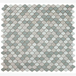 Load image into Gallery viewer, Luxor Swiss Blue Arabesque Crackled Glass Mosaic Tile
