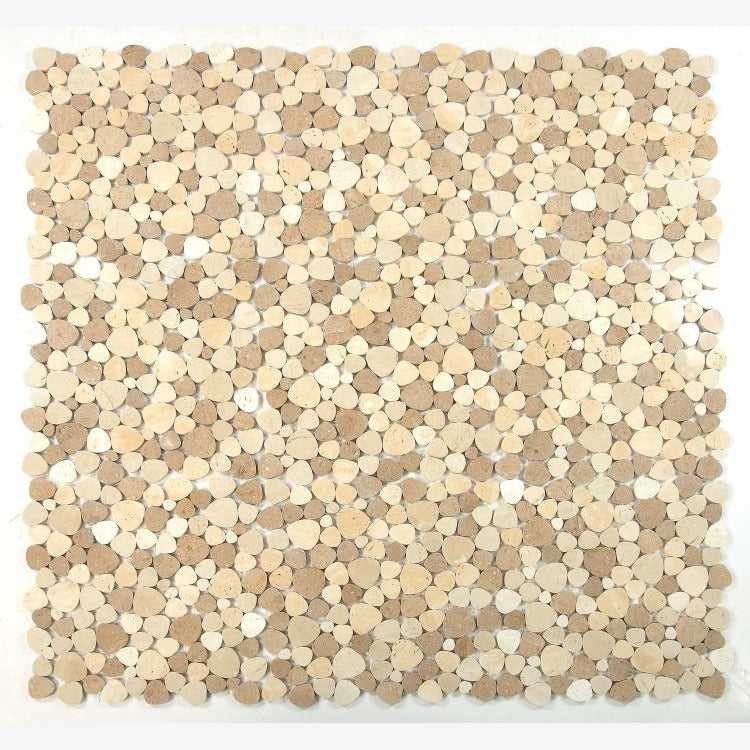 Hudson Desert Sand Marble Pebble Mosaic Tile