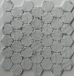 Load image into Gallery viewer, Aquatic Bluish Grey Hexagon Glass 11.25x11.25 Mosaic Tile