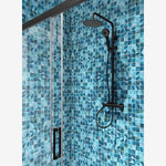 Load image into Gallery viewer, Aquatic Penta Onyx Blue Glass Mosaic Tile
