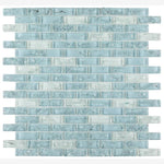Load image into Gallery viewer, Icy Ocean Blue Brick Crackled Glass Mosaic
