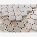 Load image into Gallery viewer, Luxor Light Emperador Arabesque Crackled Glass Mosaic Tile
