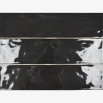 Load image into Gallery viewer, Thebes Black Bright 3x12 Ceramic Tile Glossy