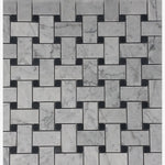 Load image into Gallery viewer, Carrara White Basketweave with Black Marble Polished/Honed
