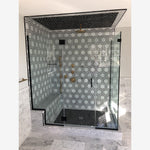 Load image into Gallery viewer, Carrara White 8x9 Milano Hexagon w/Black Marble Mosaic
