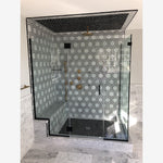 Load image into Gallery viewer, Carrara White 8x9 Milano Hexagon w/Black Marble Mosaic