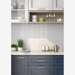 Load image into Gallery viewer, Timeless Ice White Wavy 4x10 Ceramic Tile