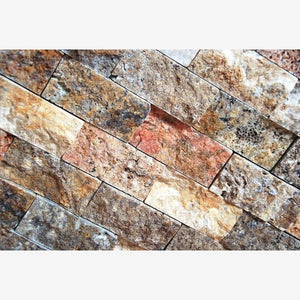 Scabos Travertine 2x4 Split Faced Mosaic Tile