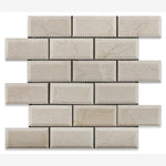 Load image into Gallery viewer, Crema Marfil 2x4 Beveled Polished Brick Mosaic Tile
