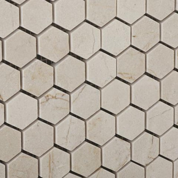 Crema Marfil 1" Hexagon Polished  Mosaic Tile