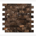 Load image into Gallery viewer, Cocoa Royale 1x2 Split Faced Mosaic Tile