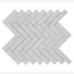 Load image into Gallery viewer, Carrara White Herringbone 1X4 Mosaic Polished/Honed
