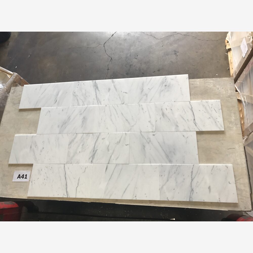 Statuario White 12x24 Honed Marble Field Tile